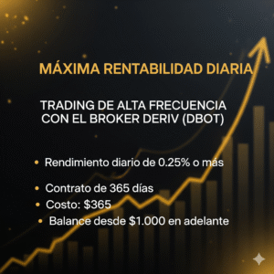 Gráfico de velas y líneas doradas sobre un fondo oscuro que muestra las fluctuaciones y la tendencia alcista del precio en un mercado financiero.