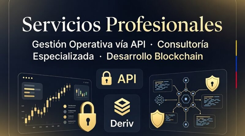 Banner Servicios Profesionales Cripto Inversiones Venezuela: Gestión vía API Deriv, Consultoría y Desarrollo Blockchain